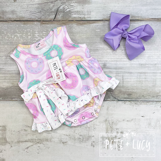 3-6M Donut Worry Be Happy Romper