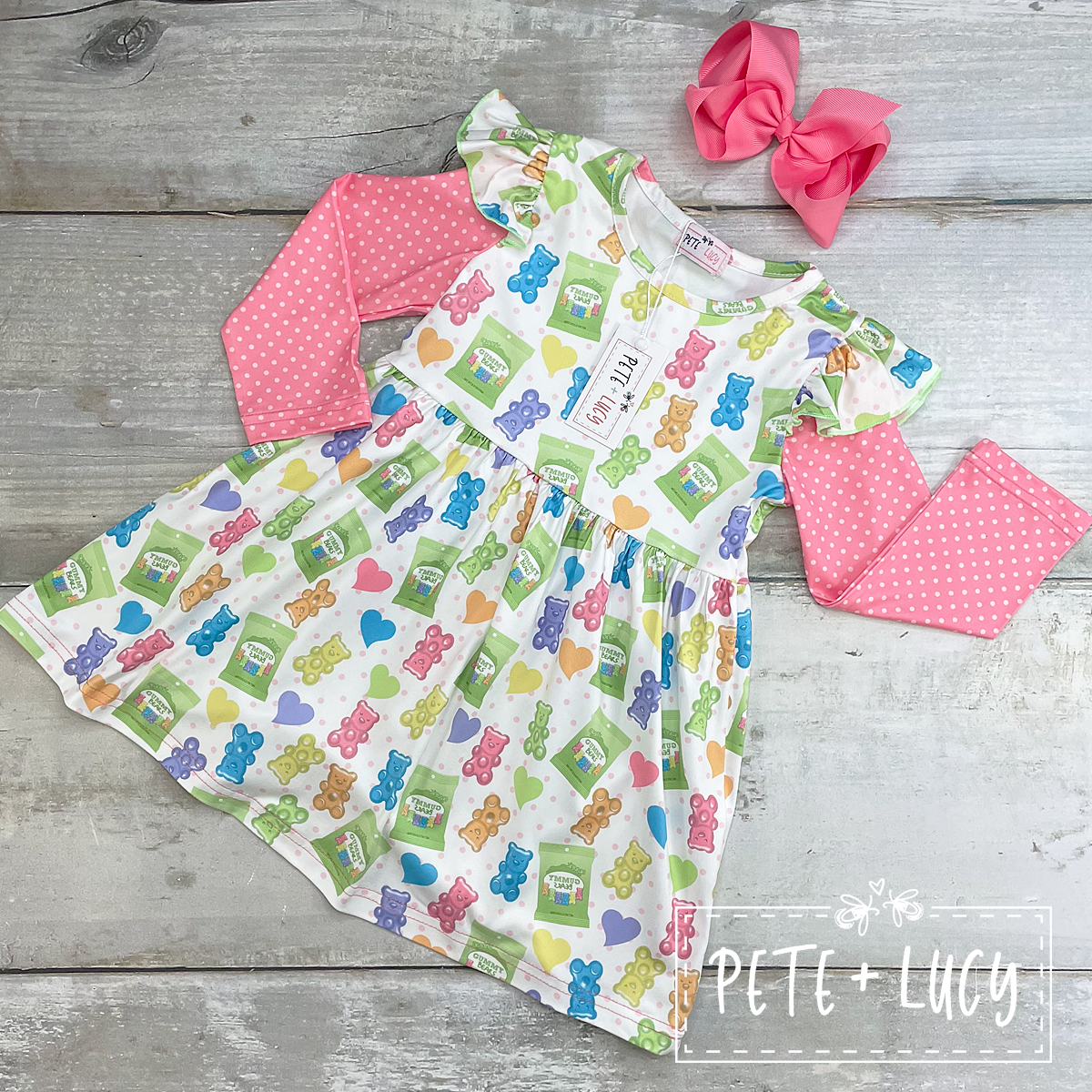 2T Gummy Bears Long Sleeve Dress
