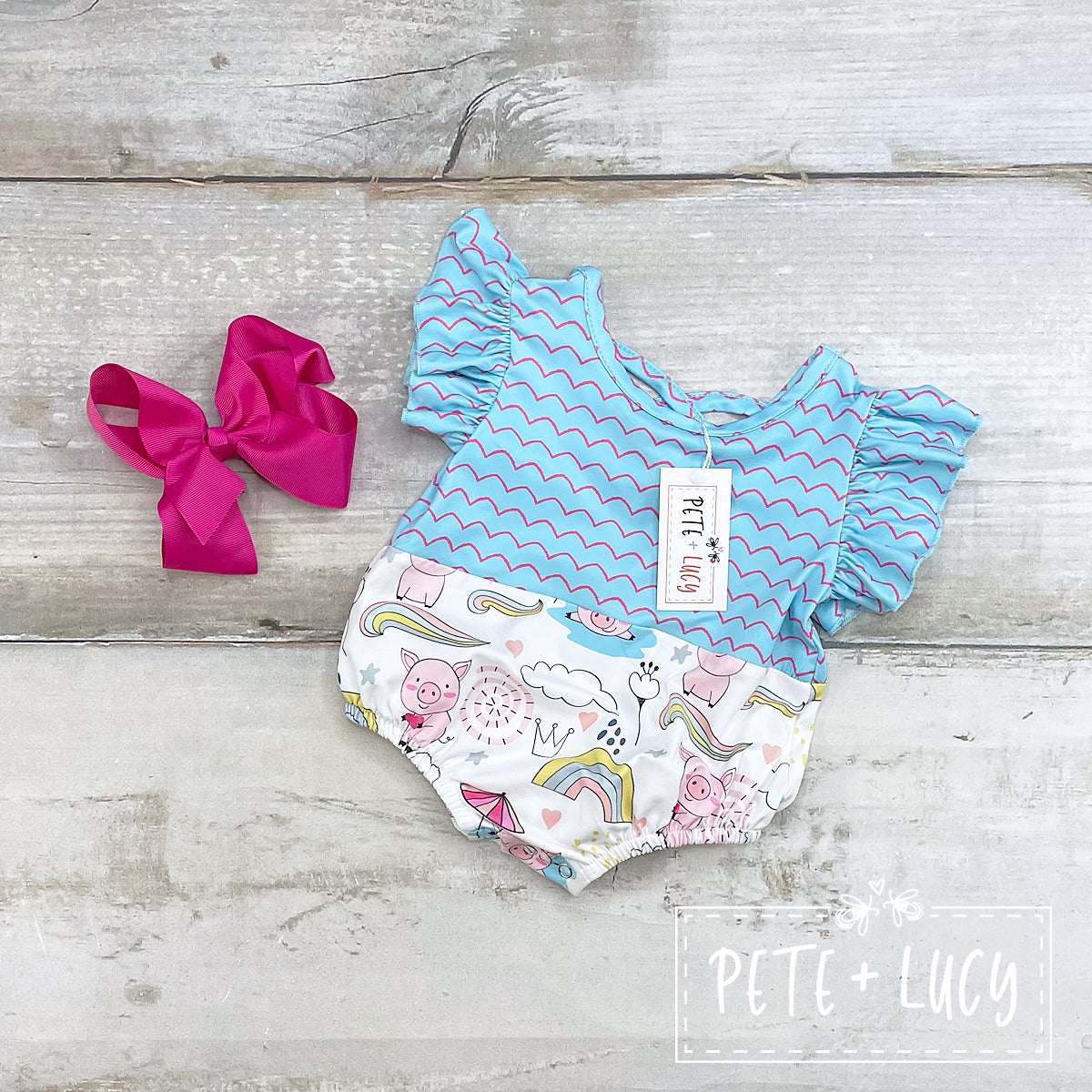 6-9 Month Piggy Party Romper