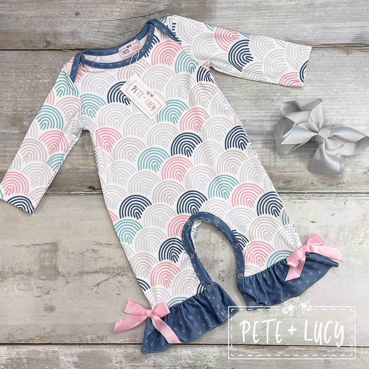 3-6 Month Rainbow Blues Romper