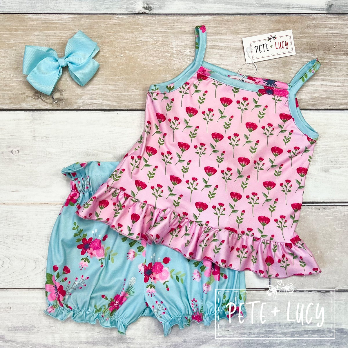Summer Floral Two Piece Set Size 5