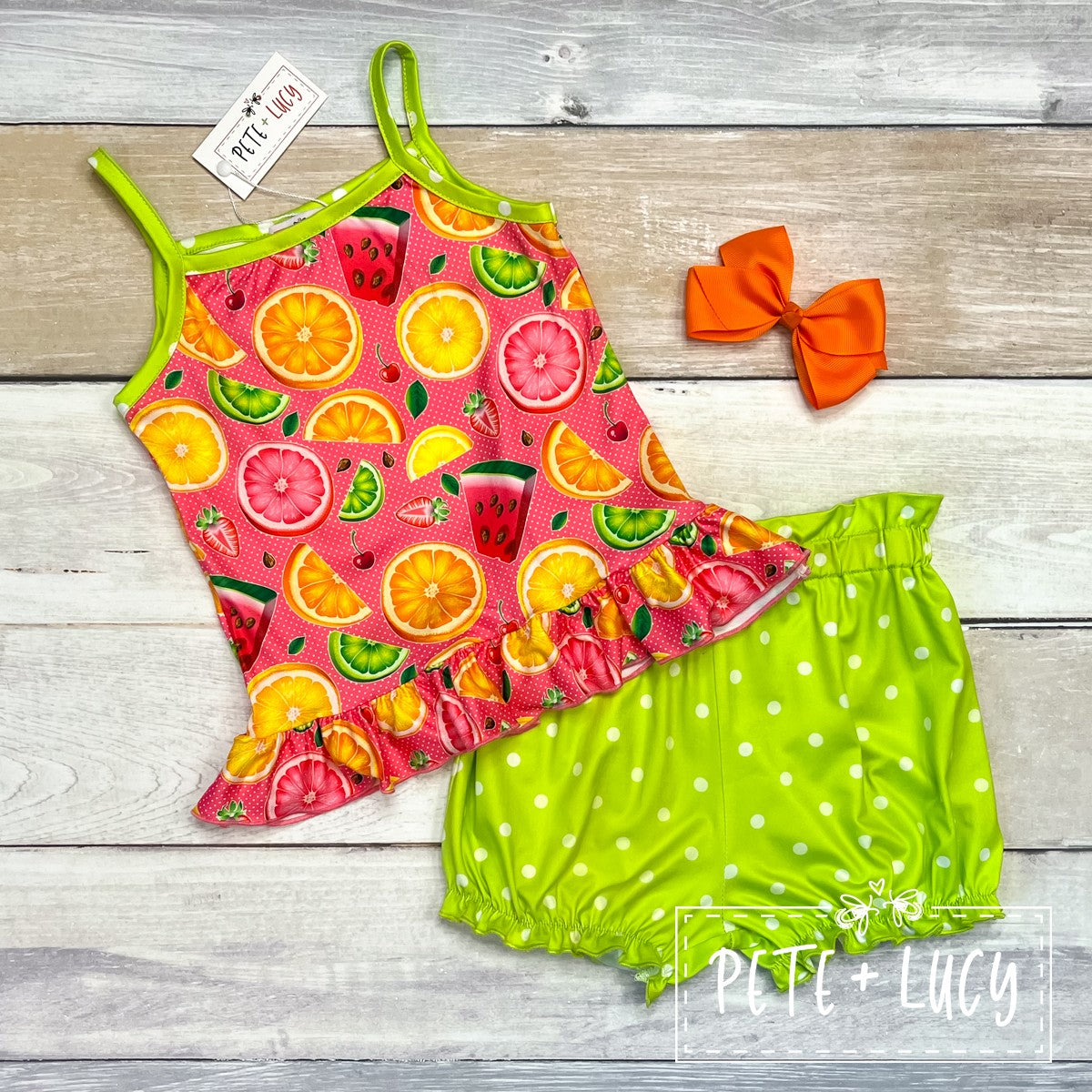 Sweet Fruit 2 Piece Short Set Size 6
