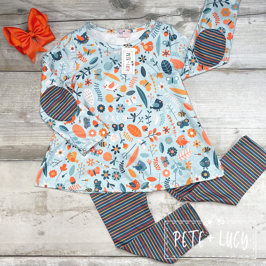 0-6 Months Bird and Blooms Pant Set