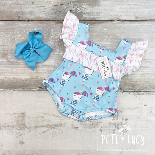 3-6 Month Party in Paris Romper