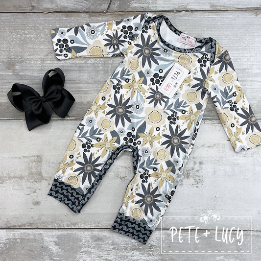 0-3 Month Golden Garden Romper