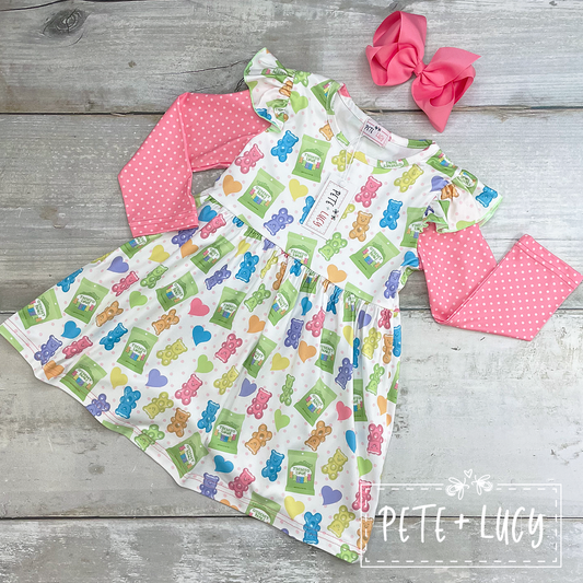 2T Gummy Bears Long Sleeve Dress