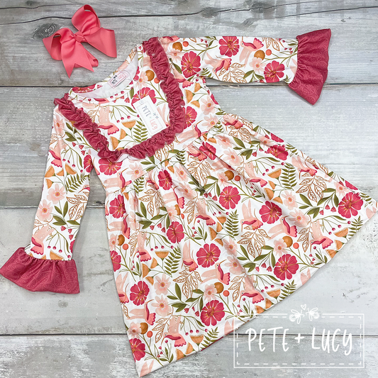 6/6X Hummingbird Long Sleeve Dress