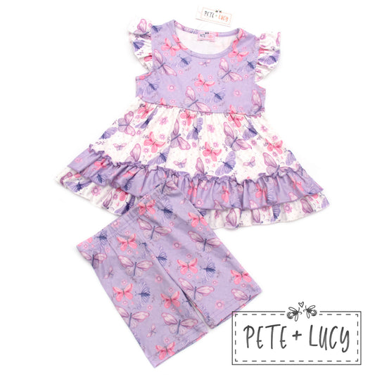 4T Lilac Butterflies Short Set