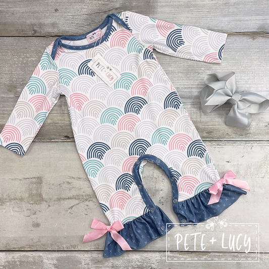 3-6 Month Rainbow Blues Romper