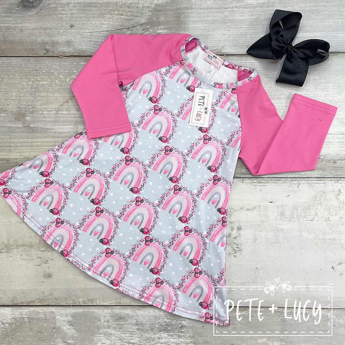 10/12 Lucky Ladybugs Long Sleeve Dress