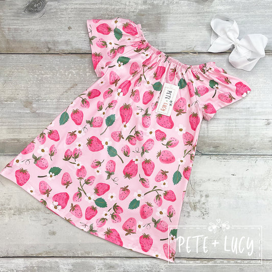 0-6 Month Strawberry Blooms Short Sleeve Dress